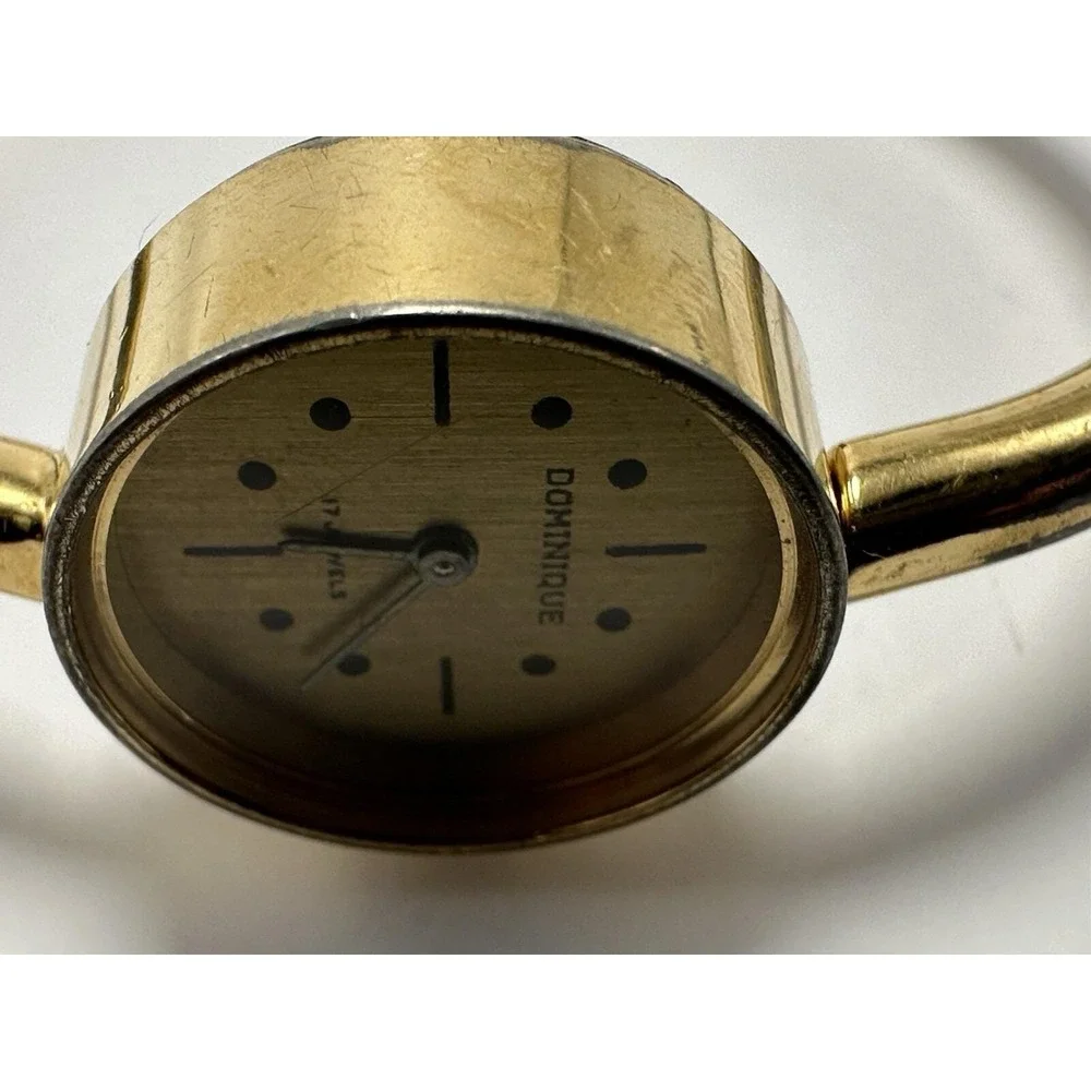 Dominique Ladies Mechanical Wind‎ Vintage Cuff Watch 17 Jewels 22MM 6.25
